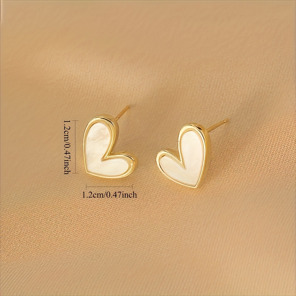 Heart Shaped Stud Earrings - Hypoallergenic Stainless Steel